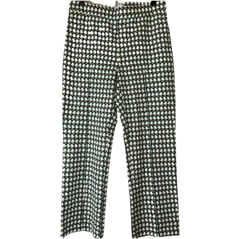 On 34th Women's M Pull On Stretch Ankle Pants Multi Geometric Retro Colorful EUC